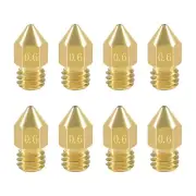 8 Pcs 0.6mm MK8 Extruder Nozzles 3D Printer Nozzles for Ender 3/3