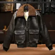 Bomber Lamb Skin Coats European US Plus-size Men's Classic Vintage Lamb Wool