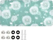 License Plate White Plants Green 1 Pack, Vanity Tags, Personalize Rust Proof Aluminum Car Plate with Screws 12x6 inch