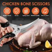 Poultry Shears Stainless Steel Kitchen Scissors with Spring Loaded Latch·-
