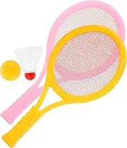 TOGEVAL Tennis Rackets Set for Boys and Girls Badminton Tennis Rackets for Children Sturdy Elastic Handles Fun Outdoor Activity Toys Random