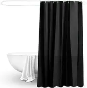 [COEHSFY] Waterproof Shower Curtain PEVA Bath Shower Curtains for Bathroom180cmx180cm Sizes with 12 Plastic Hooks (Black)