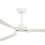 Martec Norfolk 48" 3 Timber Blade Smart Wi-Fi DC Ceiling Fan with Remote Control and 18W Tri-Colour LED - Matt White / White Wash