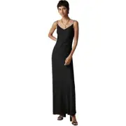 J. Crew V-neck maxi slip dress in cupro-blend crepe Black 4 NWT