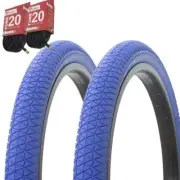 1PAIR! Bicycle Bike Tires & Tubes 20" x 1.95" Blue/Blue Side Wall P-1171