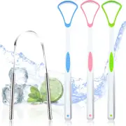 4PCS Tongue Scraper, Stainless Steel Tongue Cleaners, 100% BPA Free Fresher Tong
