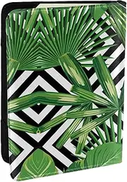 [JEJEA] Green Leaves of Palm Tree Tropical Plant Print Travel Organizer Credit Cards Case Passport BookPassport Holder Cover Wallet forTraveling,, Black, One Size