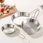 3Pcs Stainless Steel Frying Pan Round Non Stick for Restaurant Rvs Induction