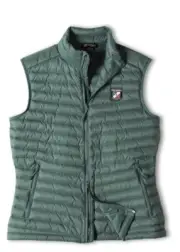 Chamonix Cailly Down Vest Womens Sz M Silver Pine