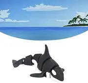 3D Printed Orca, 3D Printed Articulated Shark, Articulated Orca Whale, Toy Whale, Black and White Shark Toy, Fun Home Decor, Sea Animal, Fidget Toy for ADHD/Autism (1 Pcs)