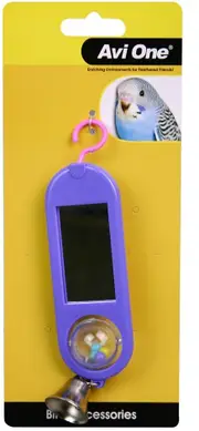 Avi One Bird Toy Double Sided Mirror with tumbling Ball