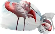 [YTYVAGT] 2-Pc,Gourd-Shaped Working Cap,Fisherman Hat with Buttons and Cotton Sweatband,Flamingo Heart Cloud River
