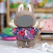 Labubu Baby Clothes 17cm Labubu Cloth Clothes Heartbeat Macaron Vinyl Face Doll Baby Clothes Replacement——style:Single item shirt (colorful)