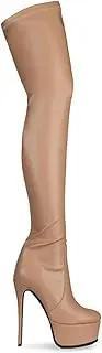 [Generic] Women Thigh High Boots Fashion Over The Knee Boots Sexy Platform High Heel Ladies Nightclub Party Round Toe Shoes