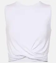 [Alo Yoga] Alo Yoga Cover draped jersey crop top AU 14 white