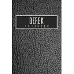 DEREK NOTEBOOK: PERSONALISED GIFT NOTEBOOK FOR DEREK: BEAUTIFUL BLACK LEATHER EFFECT NOTEBOOK NOTEPAD: HANDY 6X9IN SIZE.