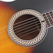 Labymos Acoustic Guitar Rosewood Rosette Soundhole Replacement for B-23 Classical Parts Wood Color 93x17x0.8mm