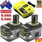 2X 9.0Ah For Ryobi One+ Plus RB18L50 18V Li-ion Battery P108 P104 /P117 Charger