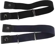 [Alasum] 2pcs Invisible No Buckle Elastic Belt for Women Men Adjustable Comfortable Stretch Design Seamless Look for Jeans Pants for Daily Wear Travel Work