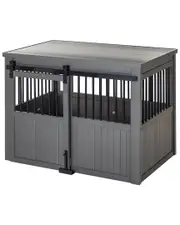 New Age Pet Ecoflex Homestead Sliding Barn Door Dog Crate -Grey