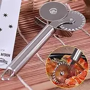 Pizza Cutter 1pcs Stainless Steel Double Roller Pizza Knife Cutter Pastry Pasta Dough Round Hob Lace Wheel Kitchen Pizza Tools