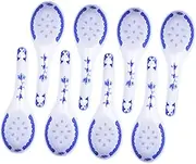 Hoement 8Pcs Portable Spoons Chinese Style Multi Function Soup and Dinner Spoons Elegant Retro Design for Home Kitchen and Parties for Soup Rice and Desserts