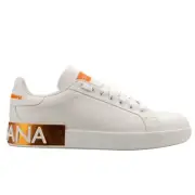 Dolce & Gabbana Ladies Dg Logo Low-Top Trainers Fino White Orange 40 US 10