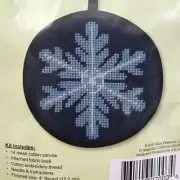 Needlepoint Stitch & Zip Kit self finishing Christmas ornament Snowflake on blue