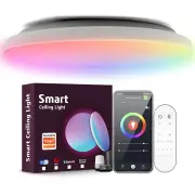 LIXINCORDA 24W 30cm Smart RGBCW LED Ceiling Light Works with Tuya WiFi APP Voice Control LED Ceiling Light Dimmable Musi