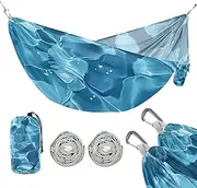 Blue Water Ripple 330lb Capacity Camping Hammocks with Hanging Rope Swing Hammock for Camping Travel Accessories hamaca para adultos