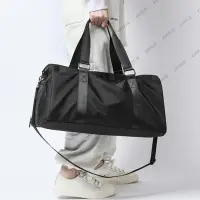 在飛比找Yahoo!奇摩拍賣優惠-大容量提包旅行包男女登機包黑色出差行李袋干濕分離包運動健身包