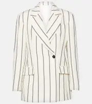[Brunello Cucinelli] Brunello Cucinelli Embellished linen and cotton blazer AU 6 multicoloured