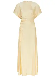 Rabanne Gathered Stretch-jersey Midi Dress - Cream - 38 (UK10 / S) 38 (UK10 / S)
