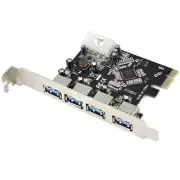 US PCI-E Express 4 Port USB 3.0 Hub Controller Adapter Card Chipset High Quality
