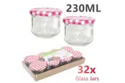 32x Glass Jars with Lid 230ML Small Food Storage Mini Mason Jam Bottle Container