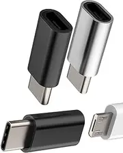 Adapter Micro USB Female to USB C Male (3 Pack) for iPad Type C Charger Android Cable Converter for iPhone 16 15 Pro Max for Apple Compatible with Samsung S24 S23 S25 Tablet Thunderbolt