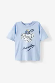 [Cotton On Kids] Cotton On Kids - Michelin Drop Shoulder Short Sleeve Tee - Lcn mic dawn blue/michelin 8 LCN MIC DAWN BLUE/MICHELIN