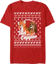 The Fox and the Hound Faux Ugly Christmas Sweater Disney T-Shirt