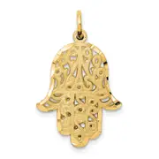 10k yellow gold filigree chamseh charm