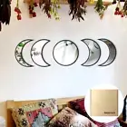Wall Decor Moon Phase Mirror Set, 5 Piece Scandinavian Natural Acrylic Wall Deco