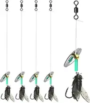Bait for fly fishing, bait for trout fishing, pack of 5 fishing lures, fish attractant, fly fishing lures, fly fishing bait for freshwater salt water, fishing salmon, Regenbo