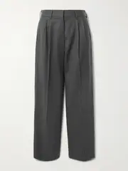 [BLAZÉ Milano] BLAZÉ Milano - Fox Pleated Wool-twill Straight-leg Pants - Dark gray - 3 3 Gray