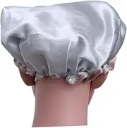 Healeved Double Layer Bathing Hat Thicken Shower Hat for Women Girls Waterproof Dry Hair Cap (grey)