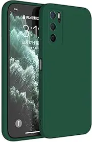 [HAFFAN] TPU Silicone Case Compatible with Oppo A16 / Oppo A16s / Oppo A54s (6.52 inches), Mobile Phone Case Protective Cover - Dark Green