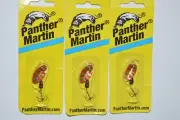 3 lures panther martin trout spinners size 2 1/16oz salamander gold