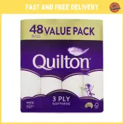 Quilton 3-Ply Toilet Paper, 180 Sheets, 48 Rolls, 11x10cm Each
