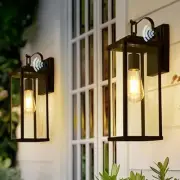 2 Pack 16 Inch Large Size Dusk to Dawn Outdoor Light Fixture, Matte Black Wat...