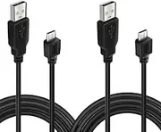 2 Pack 10ft PS4 Controller Charging Cable, Play and Charger Data Sync Cord for Sony PlayStation 4/ PS4 Pro/ PS4 Slim/ PS4 Controllers, Microsoft Xbox One X/One S/One Elite/One Controllers (Black)