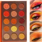 15 Color Coral Orange Eyeshadow Palette Highly Pigmented Matte Shimmer Glitter