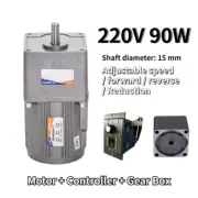 220V AC Gear 90W Reversible Variable 5-470 RPM Speed Controller Electric Motor